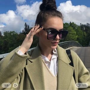 Oversized Square Gradient Sunglasses - UV400 Protection - Chic Designer Style